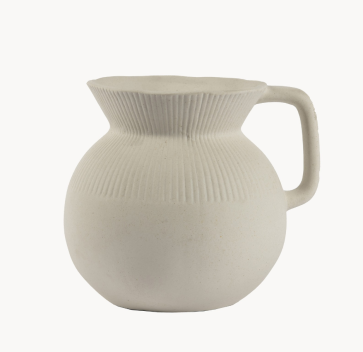 Cream Unglazed Handled Jug