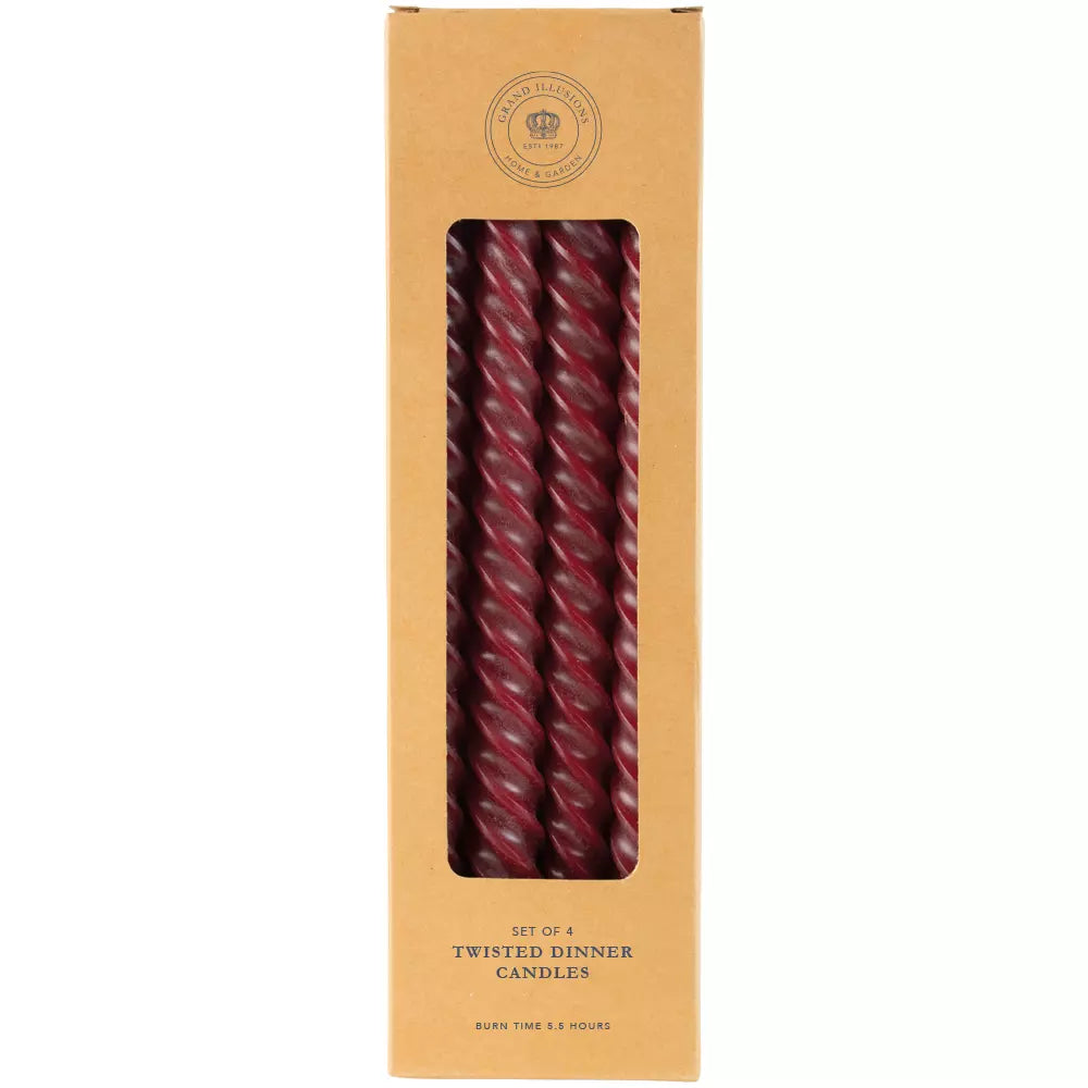 Twisted Dinner Candle Plum