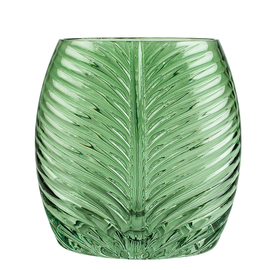 Deco Leaf Design Vase - Green
