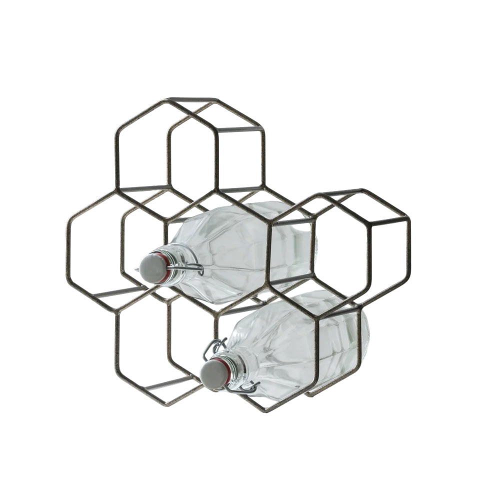 “Hexagon” Bottle Rack – gold effect