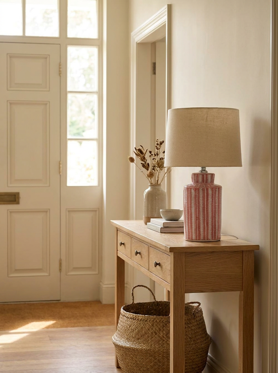 “Skelter” Lamp Base AND taupe shade