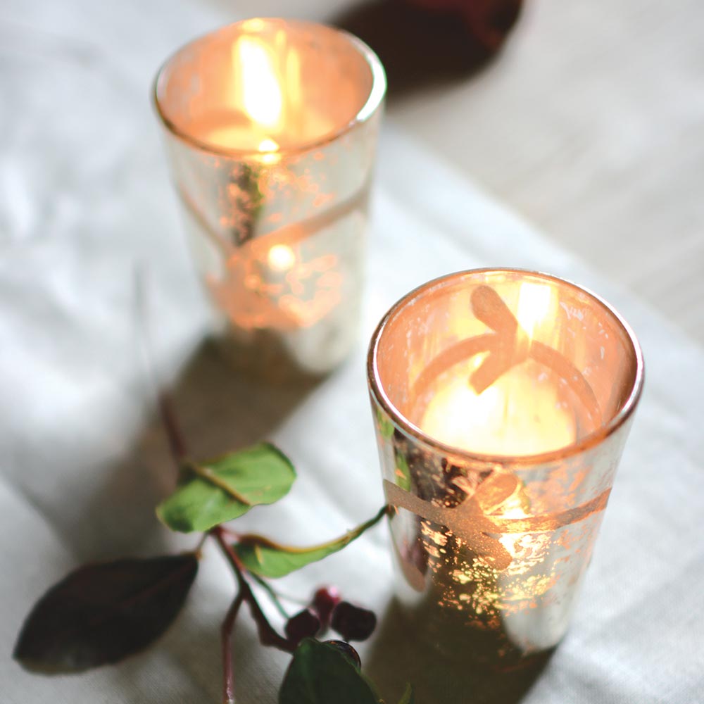 Sprig Foxed Glass Votice