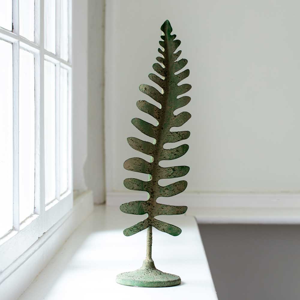 Antique Green Fern Leaf Decoration