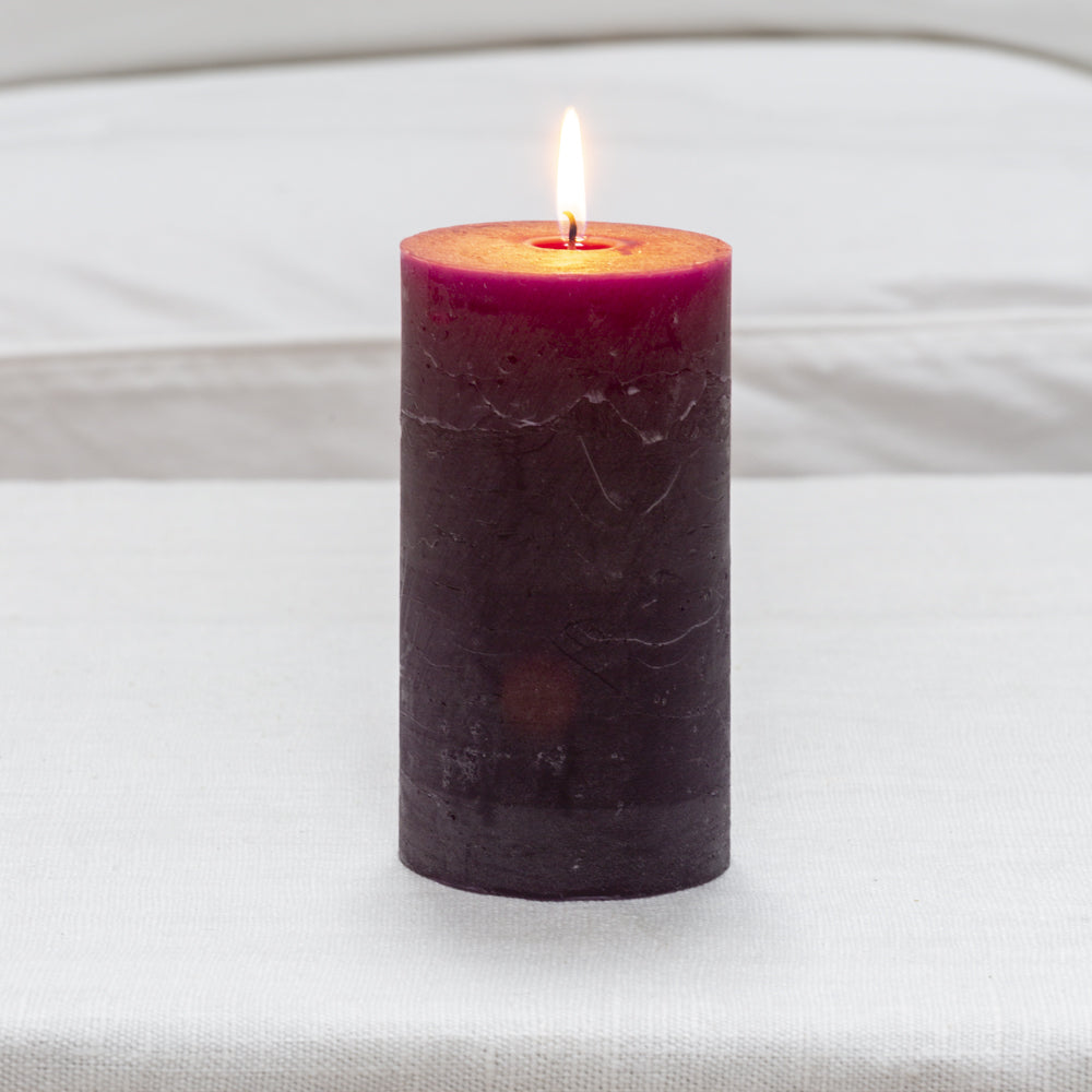 Amethyst Rustic Pillar Candle 70 X 130mm