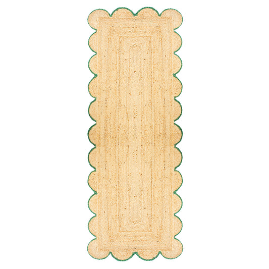 Emerald Scallop Edge Jute Runner