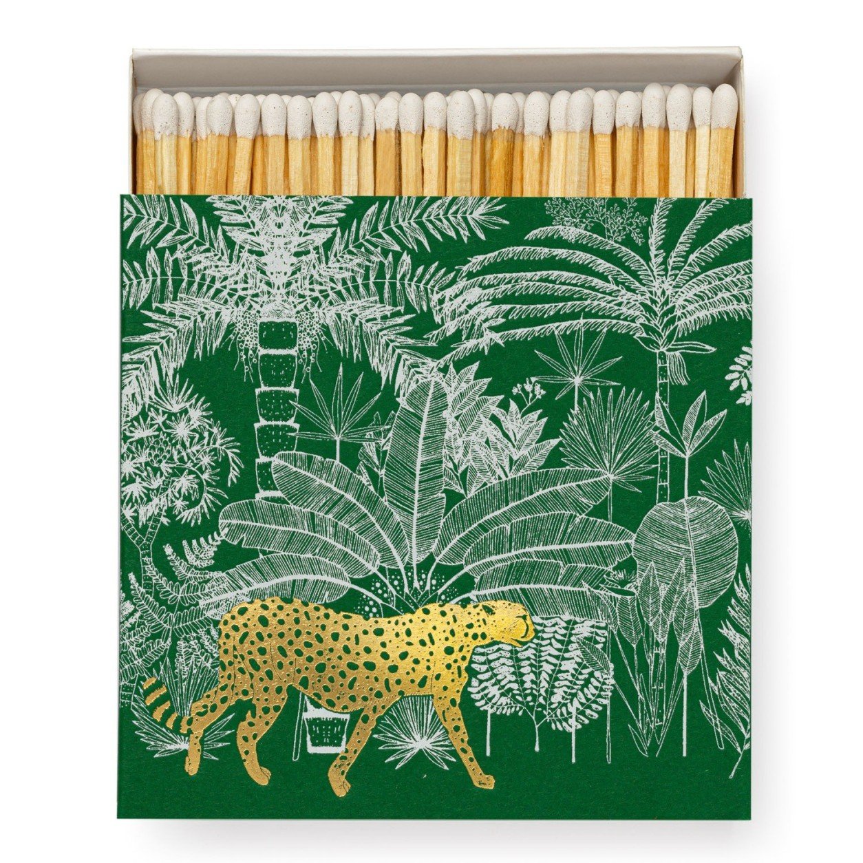 Green Cheetah in Jungle - Archivist Safety Matches