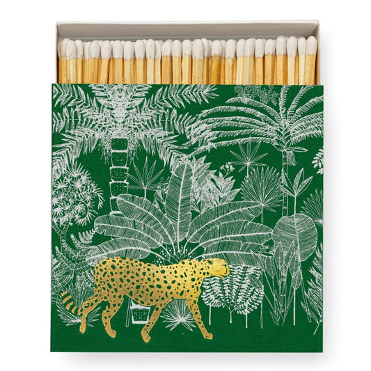 Green Cheetah in Jungle - Archivist Safety Matches