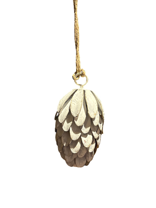 Vintage white pinecone decoration