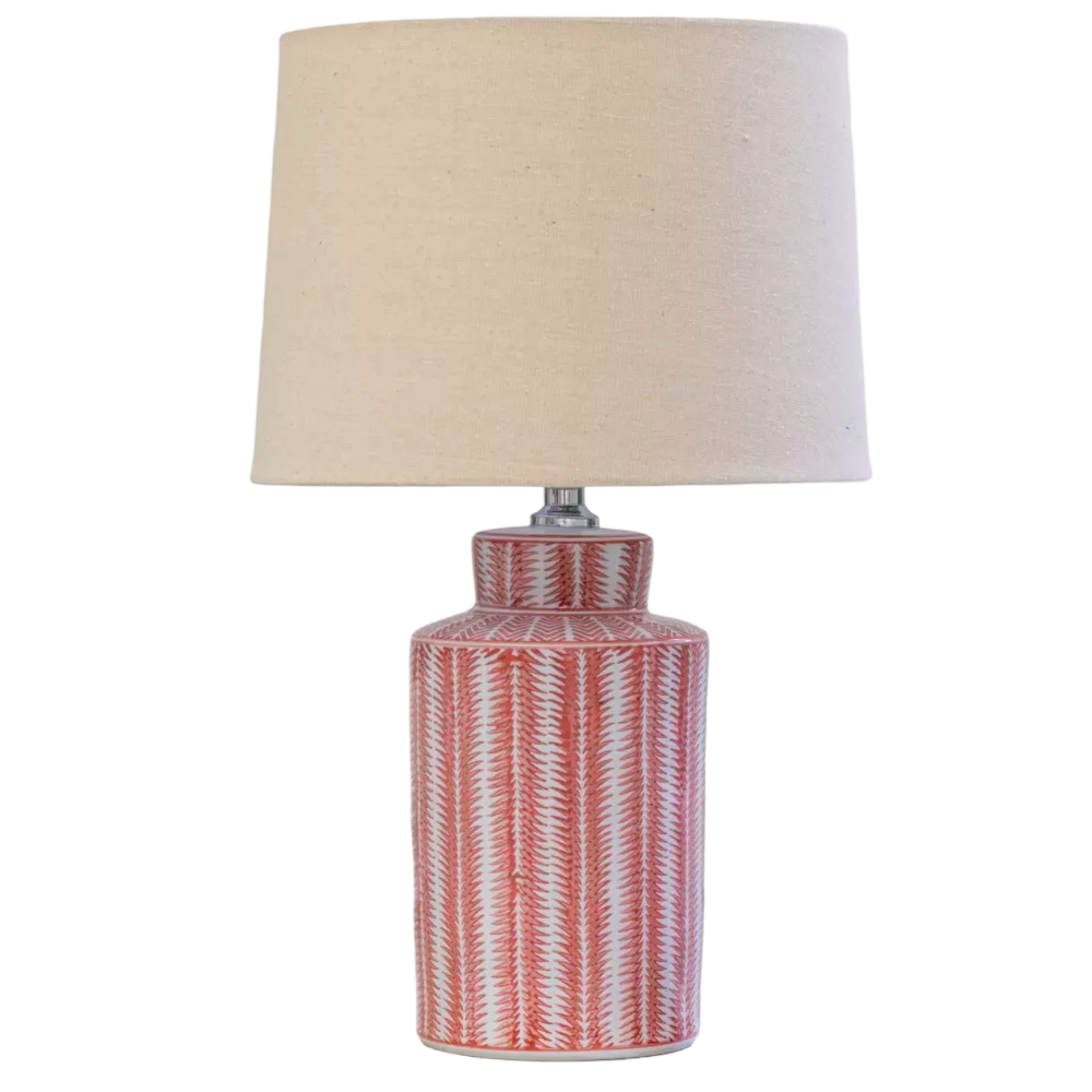 “Skelter” Lamp Base AND taupe shade