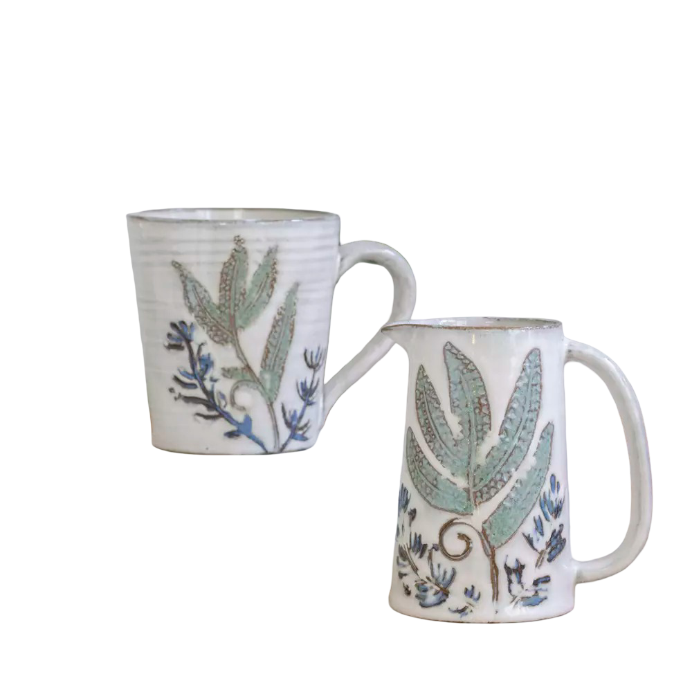 Flower & Foliage Pottery Mug