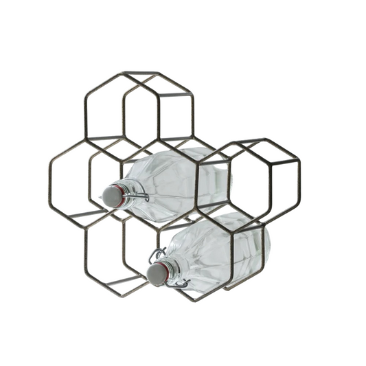 “Hexagon” Bottle Rack – gold effect