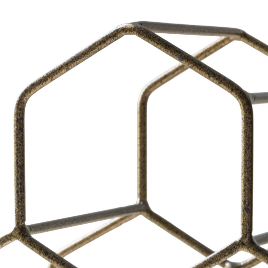 “Hexagon” Bottle Rack – gold effect