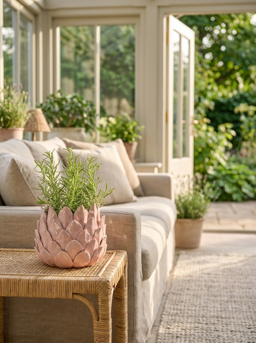 Artichoke Candleholder – Blush Pink
