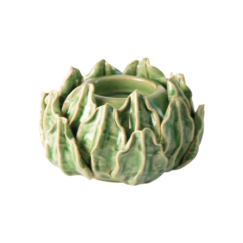 Bed of Leaves Candleholder – Green