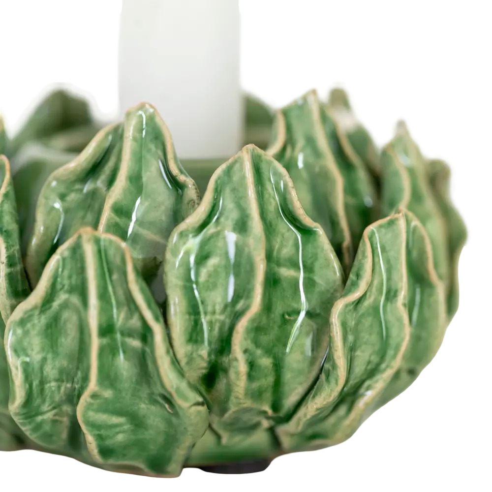 Bed of Leaves Candleholder – Green