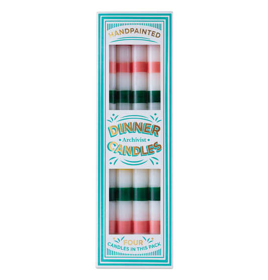 Multi-Stripe Dinner Candle Pack