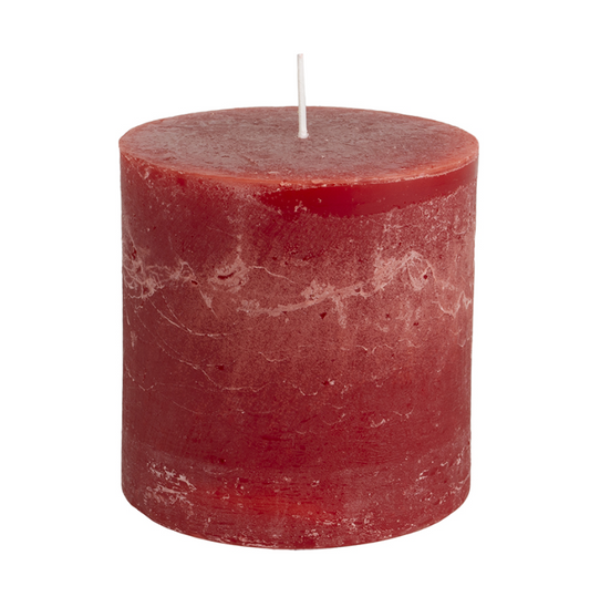 Rustic Pillar Candle - Lipstick Red 100mm x 100mm