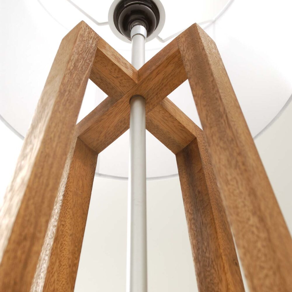 Cross Floor Lamp with Natural Shade